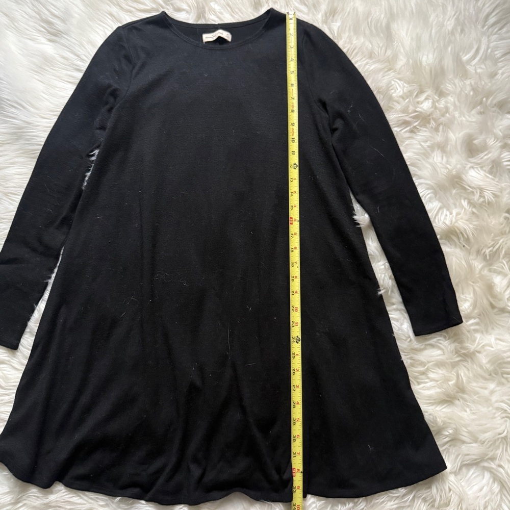 Abercrombie & Fitch Knit Long Sleeve Shirt Dress Black Size Medium - Picture 6 of 8
